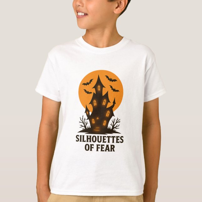 Camiseta Siluetas de miedo - Halloween en casa embrujada (Anverso)