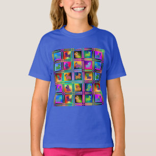 Camiseta Siluetas De Perro Creando Patrón De Cuadrícula Col