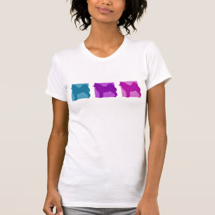Camiseta Siluetas finlandesas coloridas del perro de