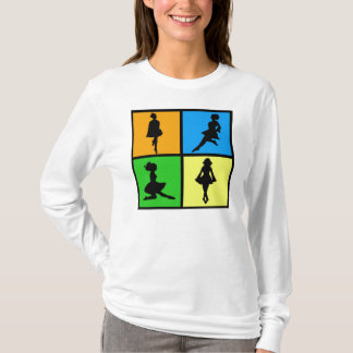 Camiseta siluetas irlandesas del bailarín del iDance