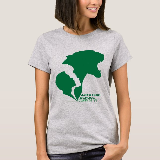 Camiseta Siluetas verdes de la escuela secundaria de artes  (Anverso)