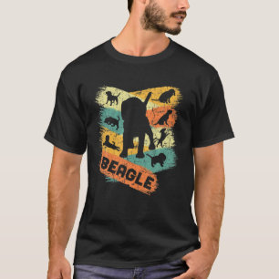 Camiseta Siluetas Vintage Beagle Lover Retro De Beag Perro