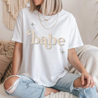 Silver BEIGE Disco Babe Bridal Party hen DO Shirt