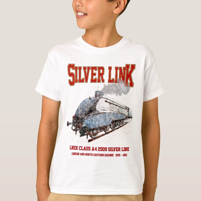 Camiseta Silver Link - LNER Class A4 2509 Steam Train Loco (Anverso)