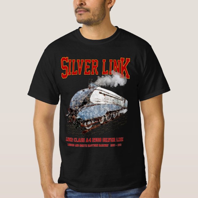 Camiseta Silver Link - LNER Class A4 2509 Steam Train Loco (Anverso)