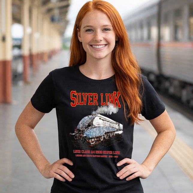 Camiseta Silver Link - LNER Class A4 2509 Steam Train Loco (Silver Link - LNER Class A4 2509 Steam Train Locomotive. Womens Basic T-Shirt)