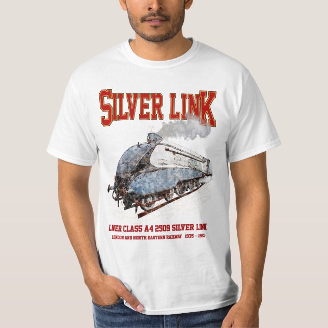 Camiseta Silver Link - LNER Class A4 2509 Steam Train Loco (Anverso)