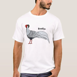 Camiseta Silver pheasant bird cartoon illustration 