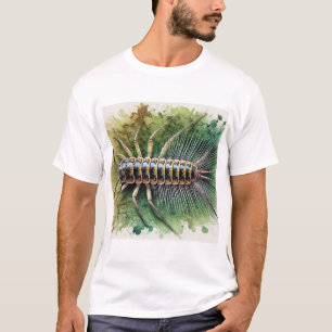 Camiseta Silverfish dorsal view in watercolor and ink 20082