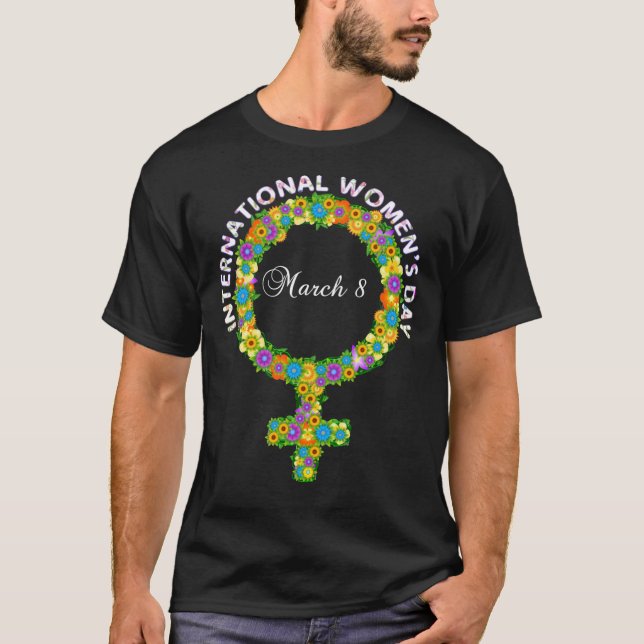 Camiseta Símbo de mujeres moradas en el Día Internacional d (Anverso)