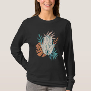 Camiseta Símbolo abstracto de yoga Hamsa Mandala Om con tro