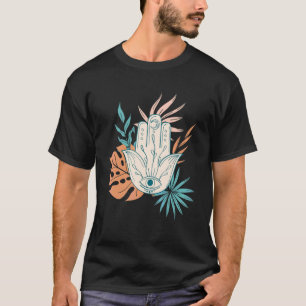 Camiseta Símbolo abstracto de yoga Hamsa Mandala Om con tro