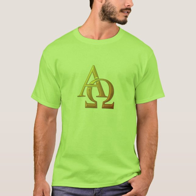 Camiseta Símbolo Alfa y Omega Golden "3-D" (Anverso)