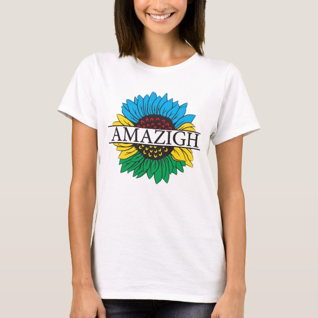 Camiseta símbolo amazigh yaz lindo - con girasol amazigh  (Anverso)