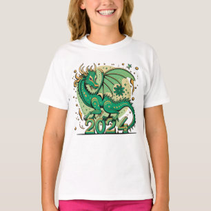 Camiseta Símbolo Año Nuevo 2024, Dragón de madera verde