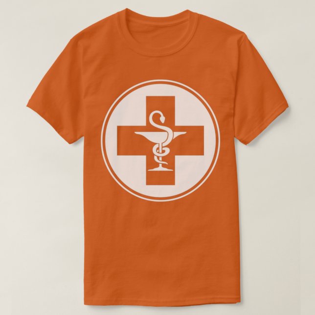 Camiseta Símbolo apotecario farmacológico (Diseño del anverso)