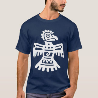 Camiseta Símbolo azteca primitivo blanco del pájaro al