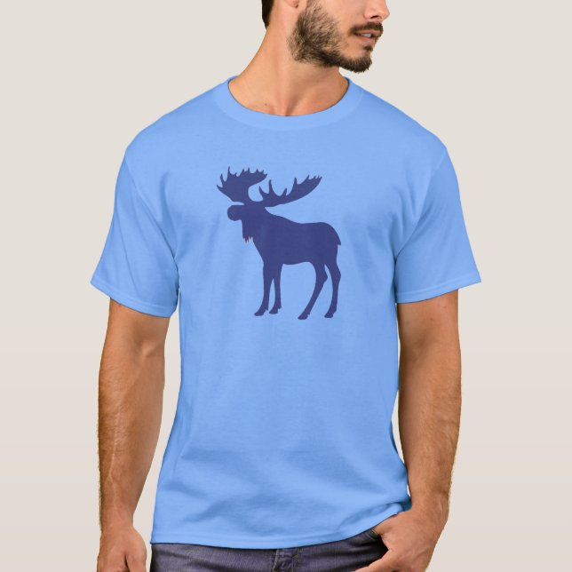 Camiseta Símbolo azul simple de los alces (Anverso)