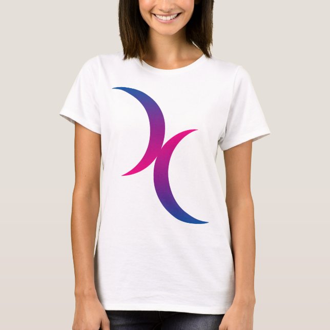 Camiseta Símbolo bisexual de la luna (Anverso)