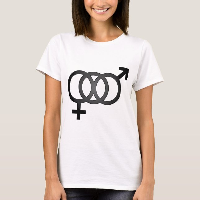 Camiseta Símbolo bisexual negro (Anverso)