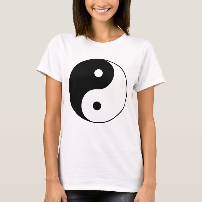 Camiseta símbolo blanco negro de yin yang (Anverso)