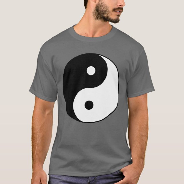 Camiseta símbolo blanco negro de yin yang (Anverso)