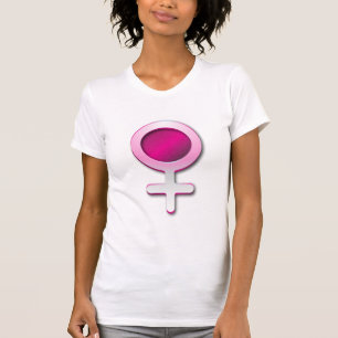 Camiseta Símbolo brillante de la mujer del género de la