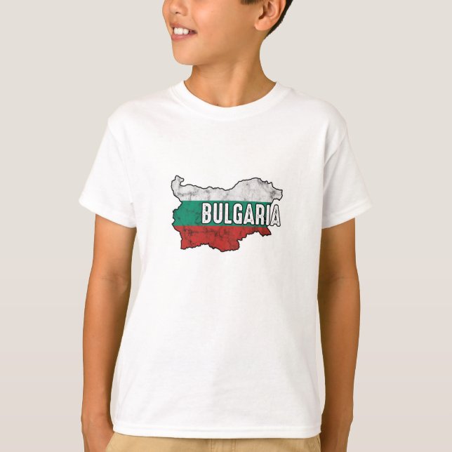 Camiseta Símbolo búlgaro patriótico de mapa de bandera de B (Anverso)