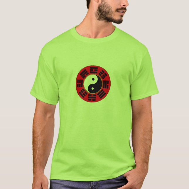 Camiseta Símbolo chino de trigrama blanco negro blanco Bagu (Anverso)