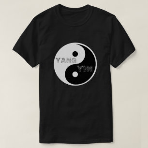 Camiseta Símbolo circular Taijitu Yin y Yang sobre negro