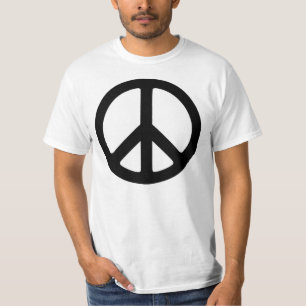 Camiseta Símbolo clásico de la paz del Groovy negro