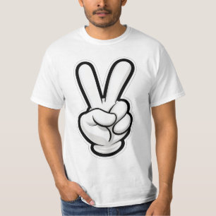 Camiseta Símbolo clásico del icono de la mano de la paz