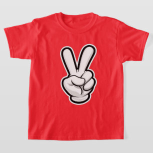 Camiseta Símbolo clásico del icono de la mano de la paz