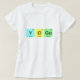 Camiseta Símbolo colorido de elemento químico de yoga (Diseño del anverso)