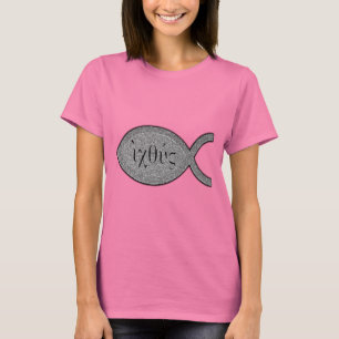 Camiseta Símbolo cristiano de los pescados de IXOYE -