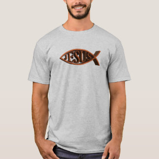 Camiseta Símbolo cristiano de los pescados del roble de