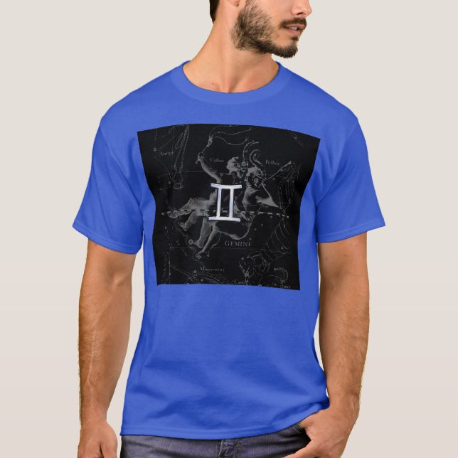 Camiseta Símbolo cromado de Gemini Zodiac en Hevelius (Anverso)