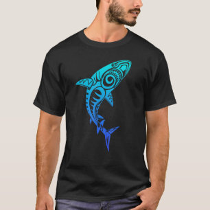 Camiseta Símbolo cultural de tiburón azul, danza Haka Kia O