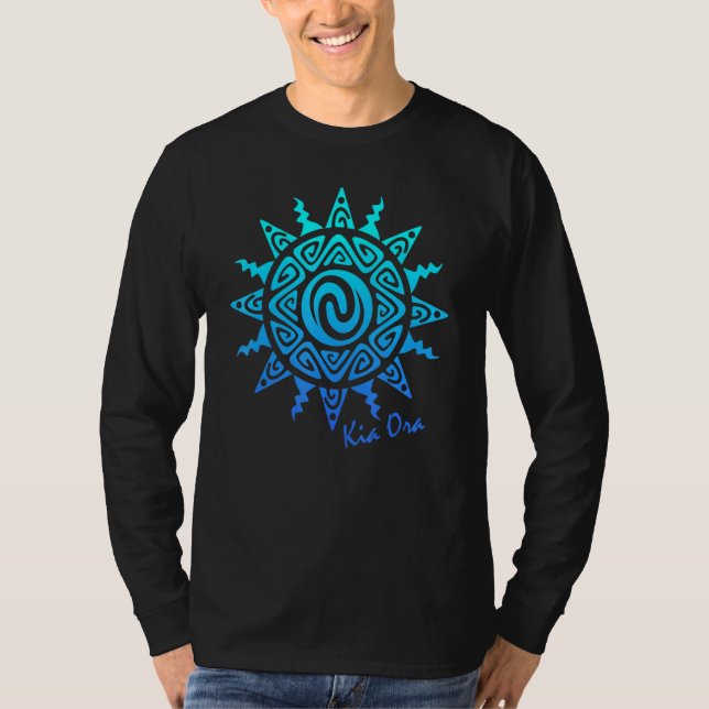 Camiseta Símbolo cultural Sun Kia Ora Haka Nueva Zelanda (Anverso)