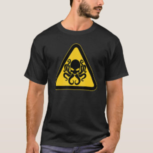 Camiseta Símbolo de advertencia de Cthulhu Caution Kraken