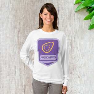 Camiseta Símbolo de aguacates mujeres de manga larga