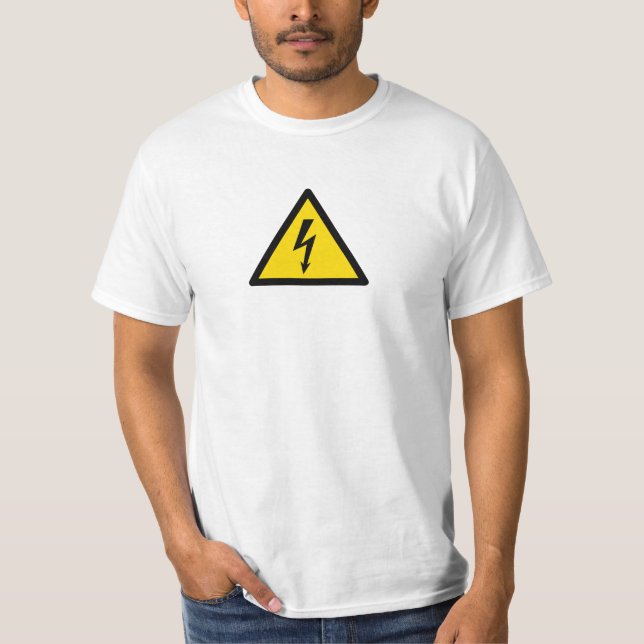 Camiseta símbolo de alta tensión símbolo eléctrico precauci (Anverso)