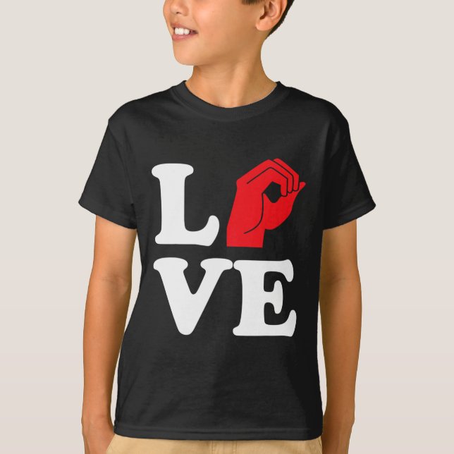 Camiseta Símbolo de amor Asl (Anverso)