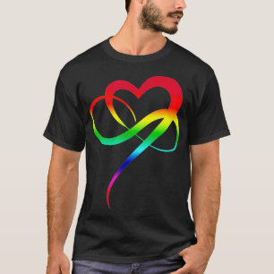 Camiseta Símbolo de amor de arte LGBTQ Arcoiris Infinity He