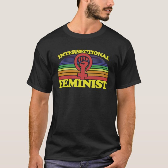 Camiseta símbolo de arcoíris feminista interseccional (Anverso)