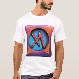 Camiseta Símbolo de arte de graffiti urbano neón