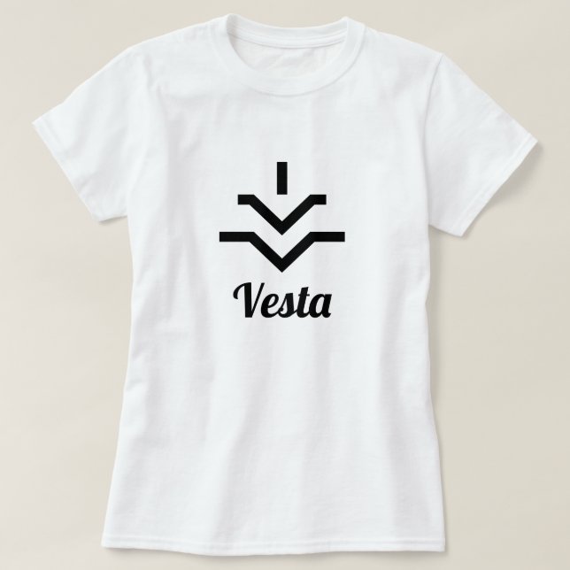 Camiseta Símbolo ⚶ de asteroide Vesta (Diseño del anverso)