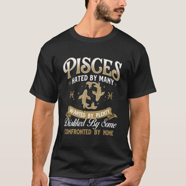 Camiseta Símbolo de astrología Pisces Rótulo Zodiaco Abirto (Anverso)