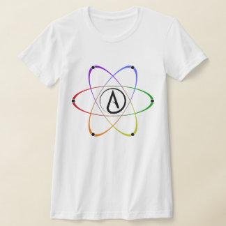 Camiseta Símbolo de átomo ateo Arcoíris Negro