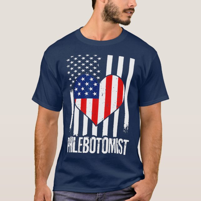 Camiseta Símbolo de bandera flebotomita técnico de flebotom (Anverso)
